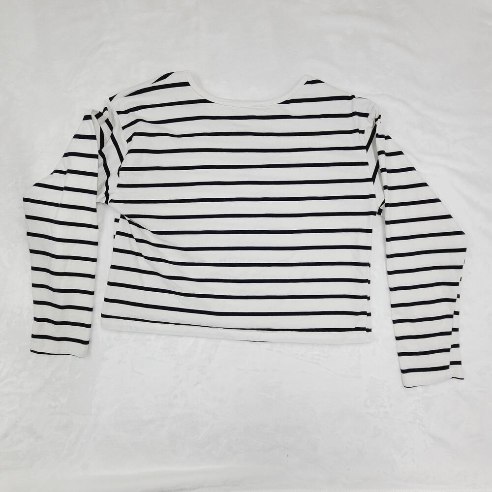 Madden Girl black and white striped long-sleeve crop cherry embroidery patch XL - Picture 8 of 8